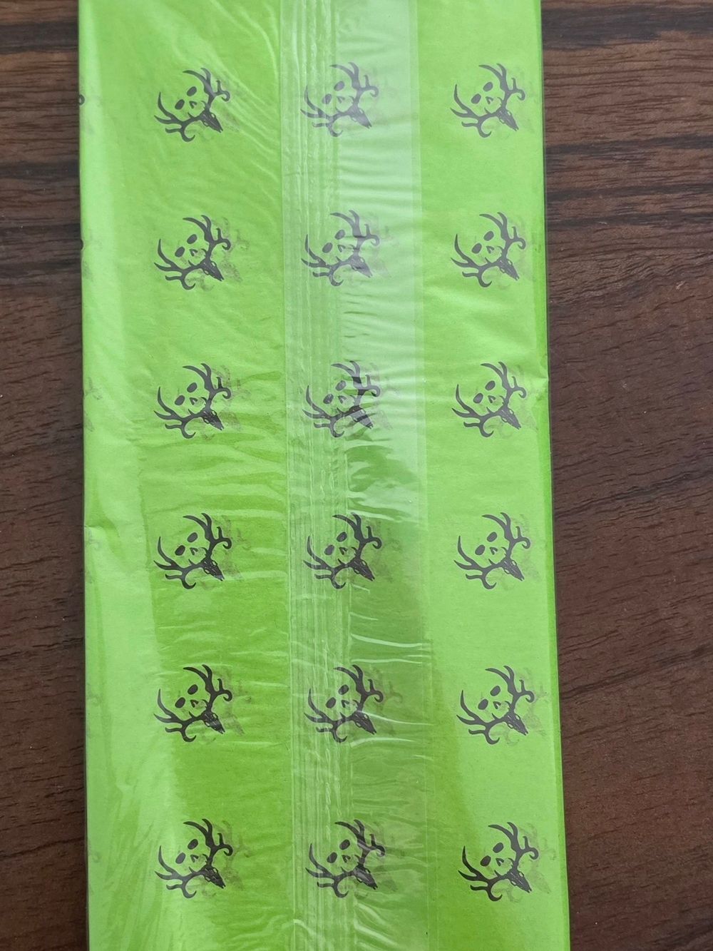 Bone Collector Skull Tissue Paper Green 20x26 5 Sheets Each Lot of 2 New